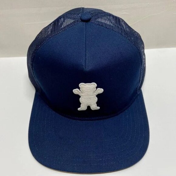 Grizzly OG Bear Sk8 Snapback Trucker Hat Blue Adjustable Embroidered Mesh Back - Picture 5 of 11